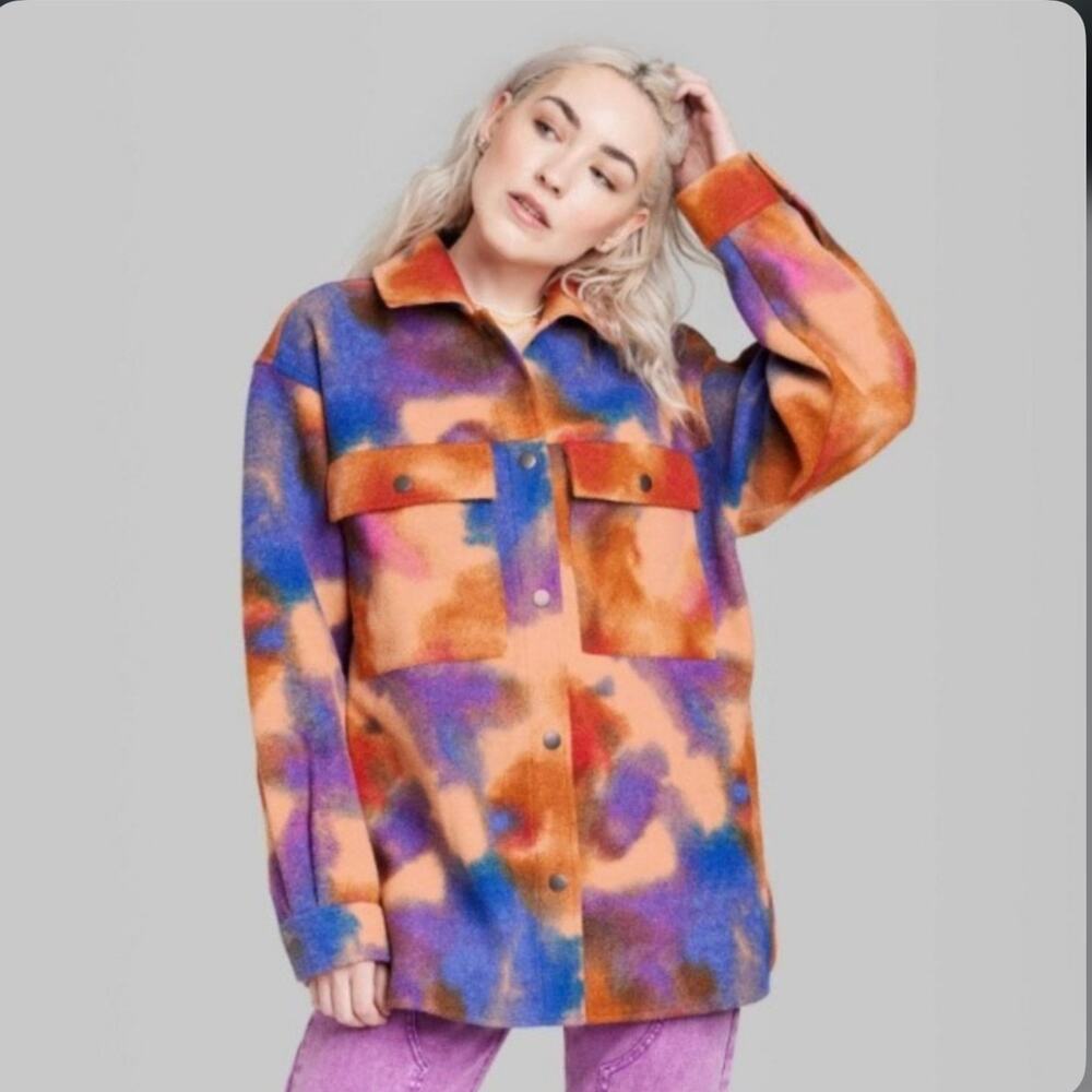 WILD FABLE Tye-Dye Shacket Size S